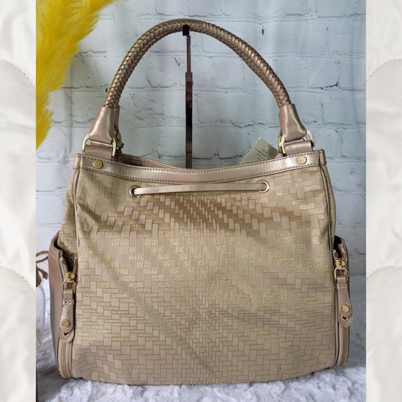 NWT Cole Haan Drawstring Shoulder Soft Gold Bag - Picture 3 of 13
